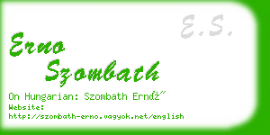 erno szombath business card